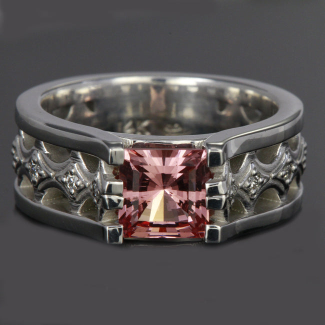 Malaia Garnet Ring in 14 Karat White Gold