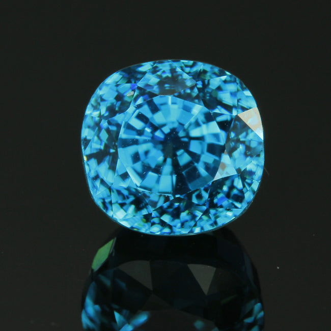 Blue Cushion Cut Zircon Gemstone 7.34 Carats