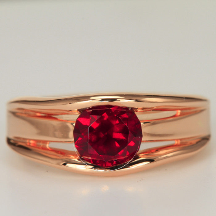 Chrome Pyrope Garnet Ring in Rose Gold