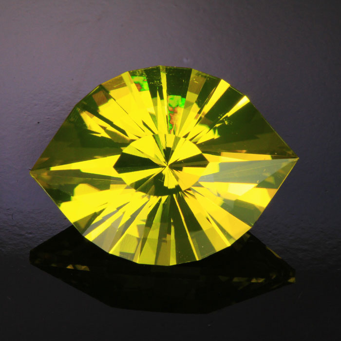 Green/Yellow "Verdant Eye" Custom Cut Citrine Gemstone 40.78 Carats