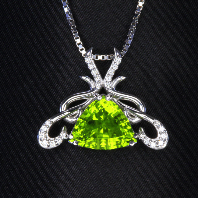 Large Peridot from Pakistan in a 14 Karat Gold Pendant 