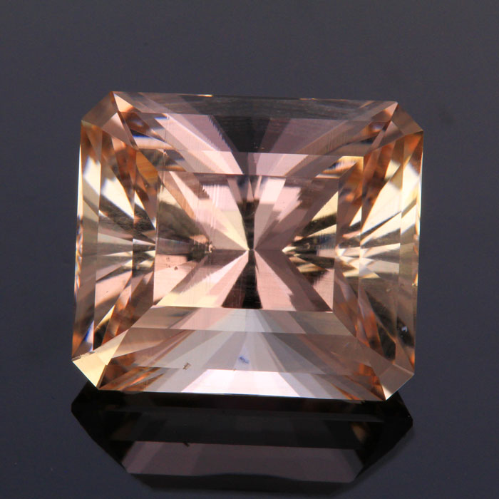 Peach Barion Emerald Cut Morganite Gemstone 13.44 Carats