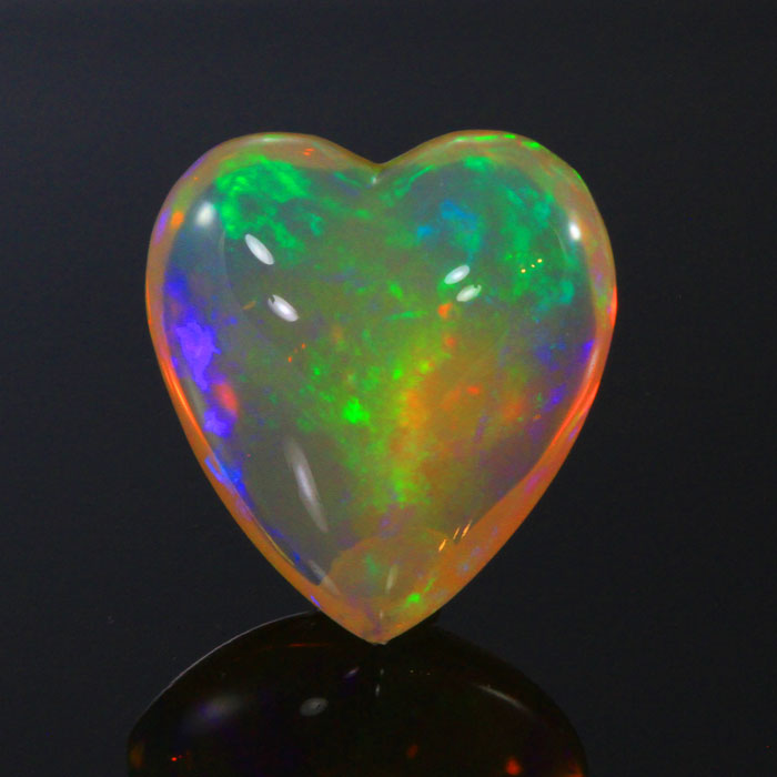 Heart Cabochon Welo Ethiopia double-sided