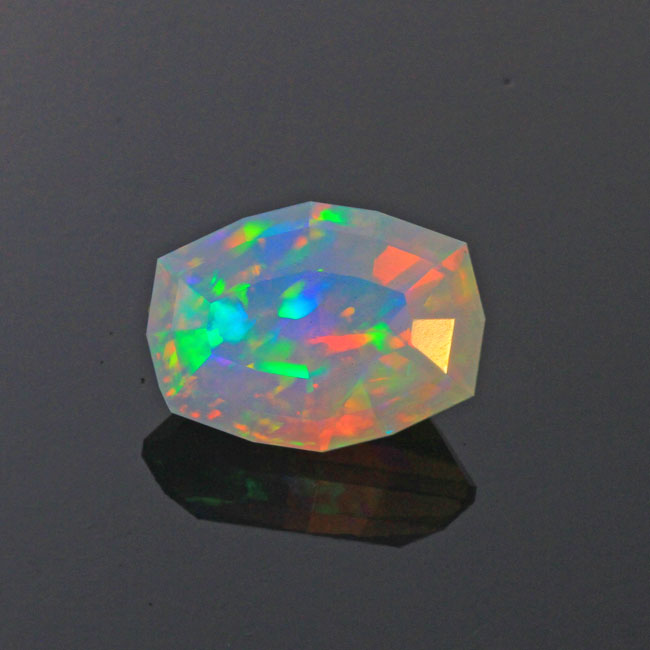 Faceted Cushion Ethipian Opal Gemstone 6.32 Carats