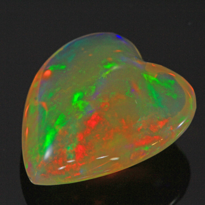 Heart Shaped Cabochon Welo Opal Gemstone 16.37 Carats