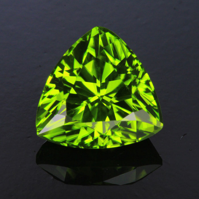 Green Trilliant Cut Peridot Gemstone 6.01 Carats