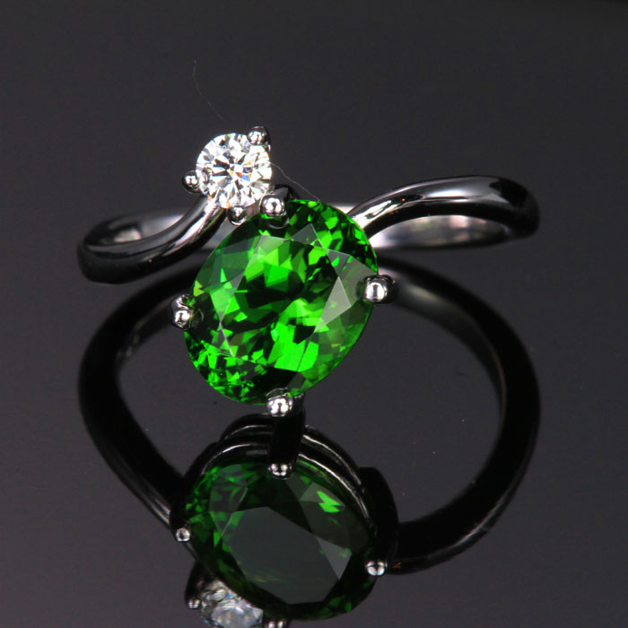 Chrome Tourmaline and Diamond Ring